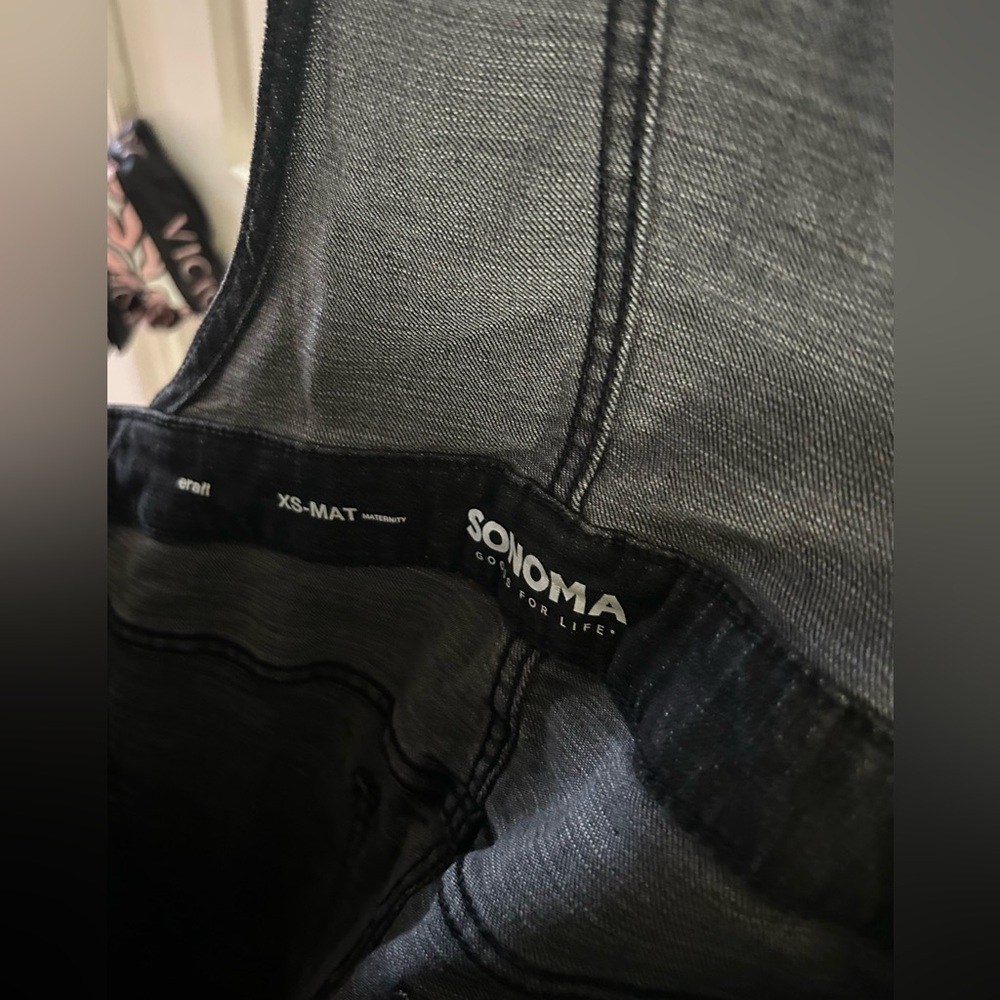 SONOMA Black Denim Maternity Overall XS NWT - Picture 9 of 9